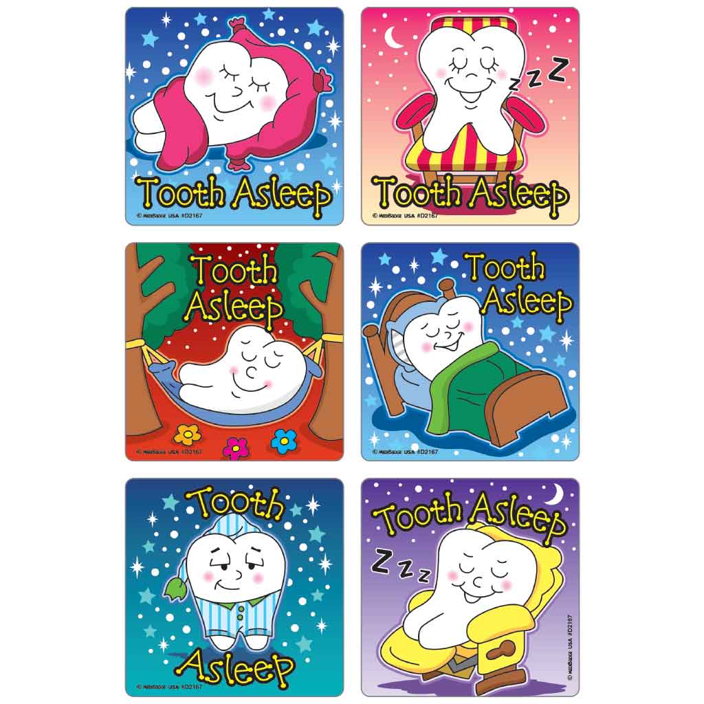 Tooth Asleep Asst. Dental Stickers