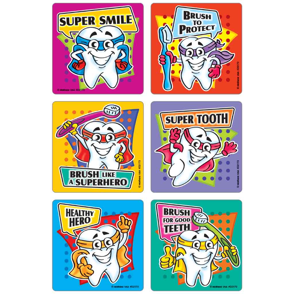 SuperHero Teeth Asst. Dental Stickers