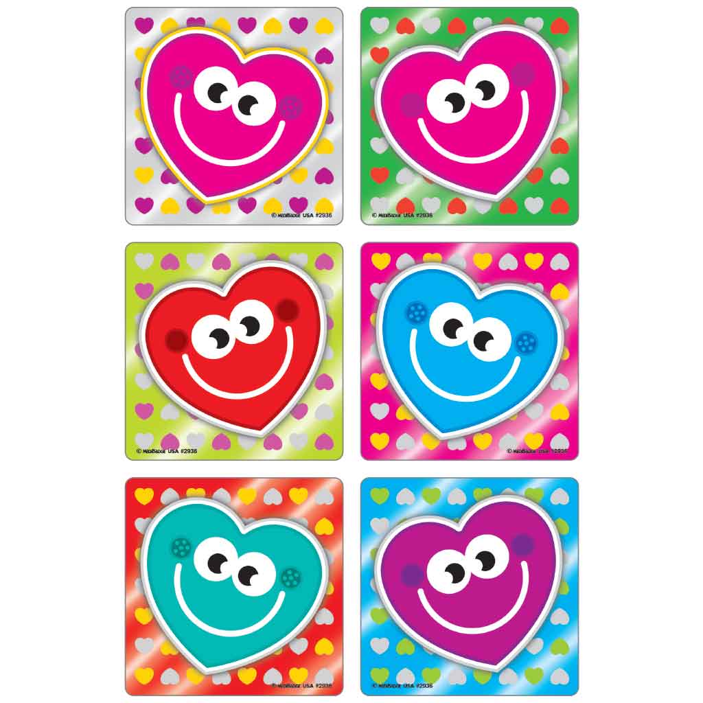 Foil Happy Hearts Asst. Stickers