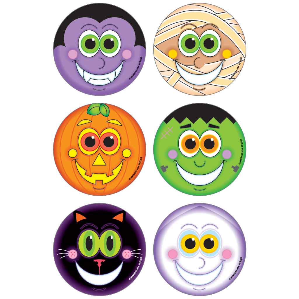 Halloween Smiley Faces Asst. Stickers