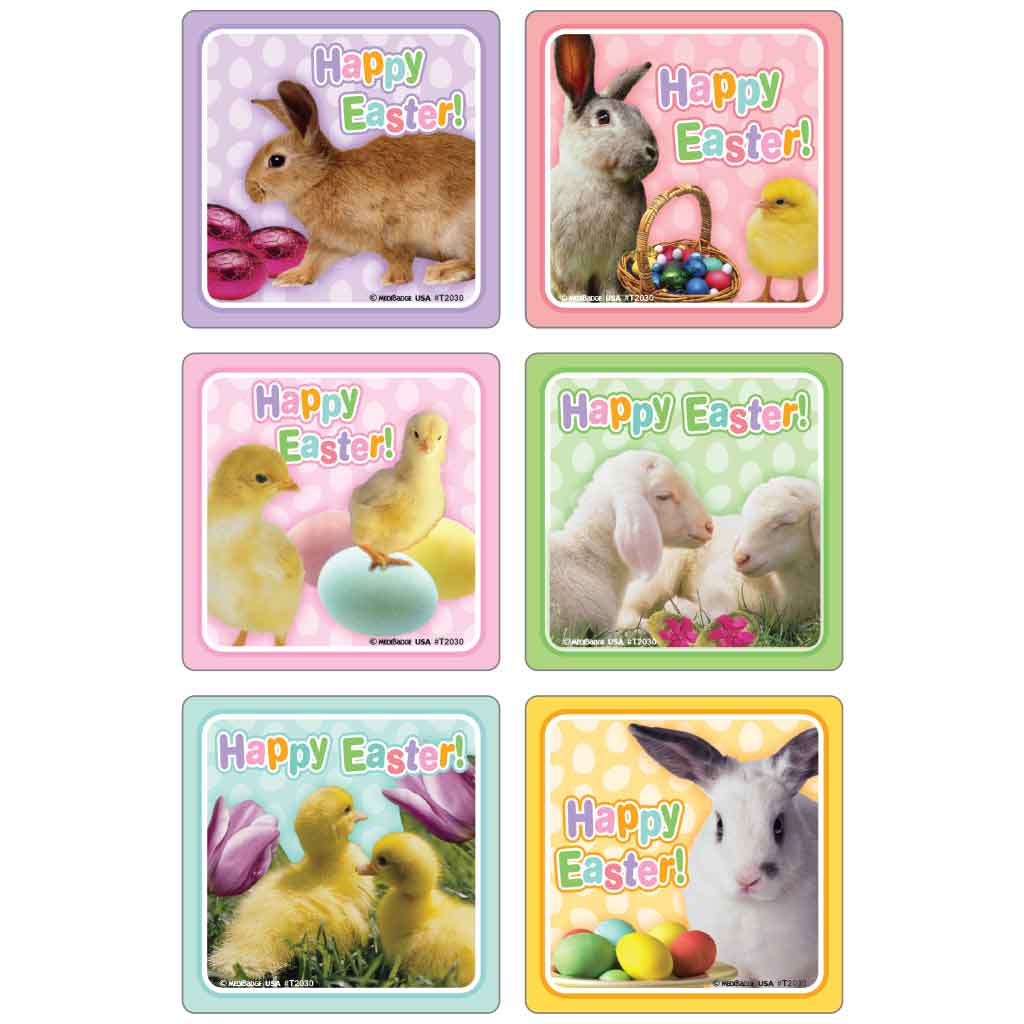 Happy Easter Animal Photos Asst. Stickers