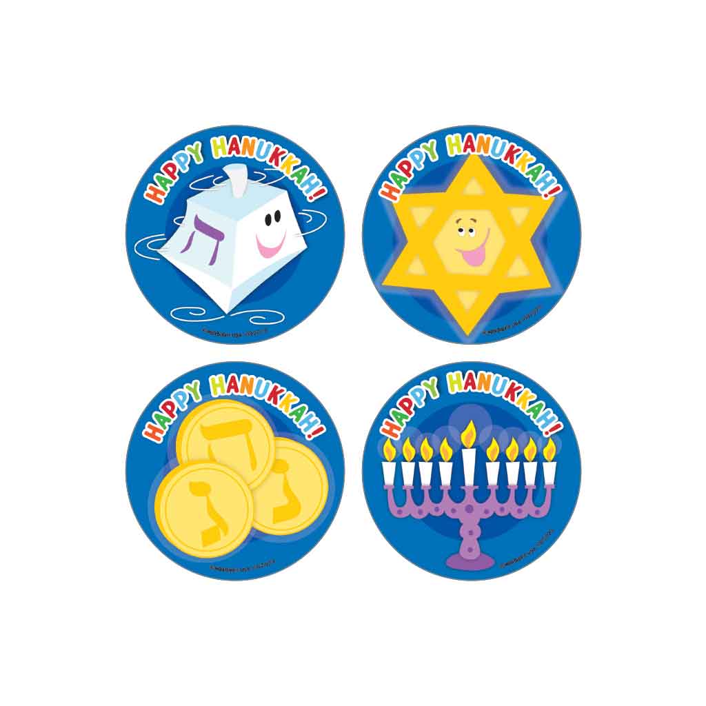 Happy Hanukkah Asst. Stickers