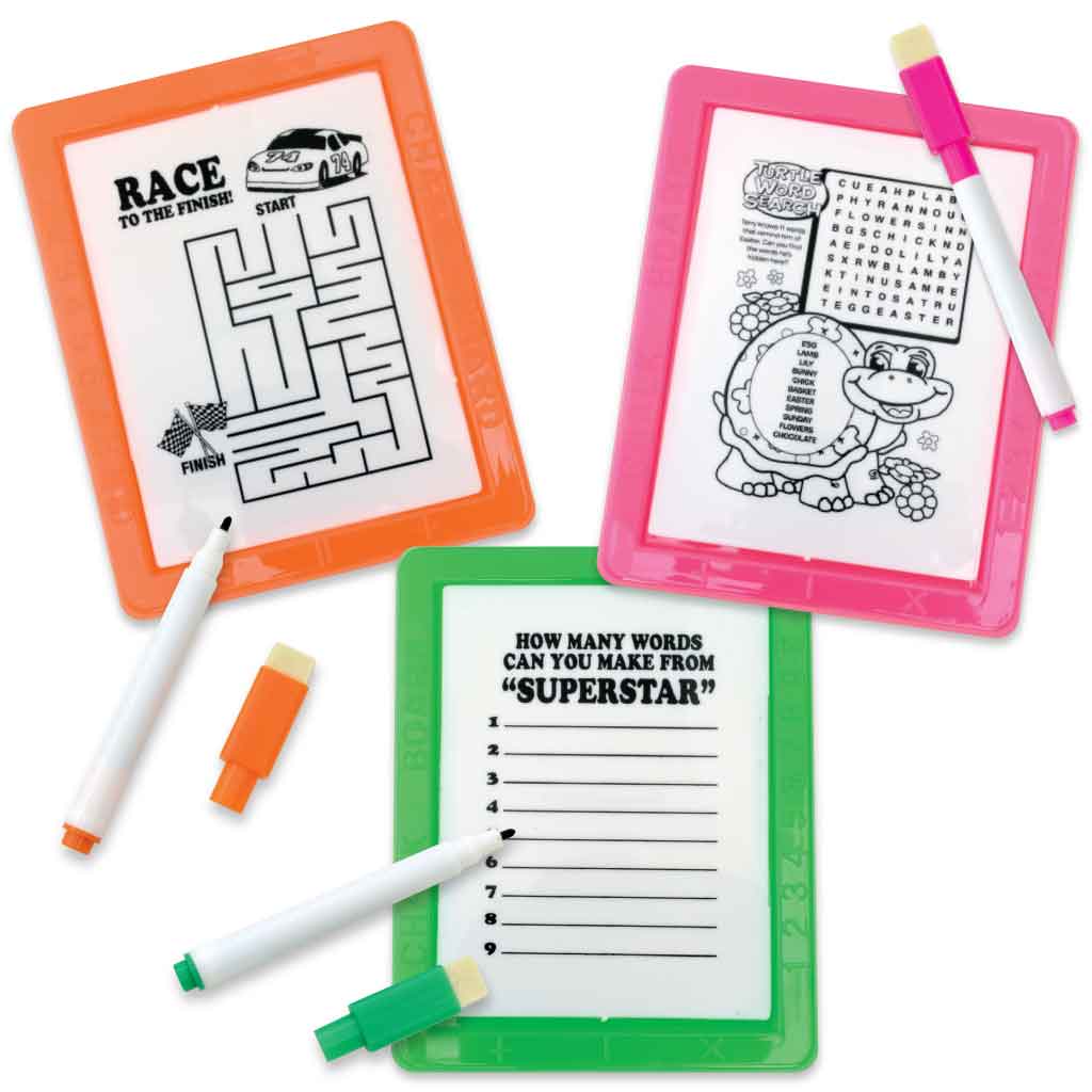 Neon Dry-Erase Game Sets