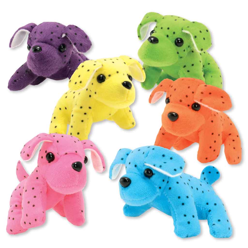 Neon Spotted Plush Puppies