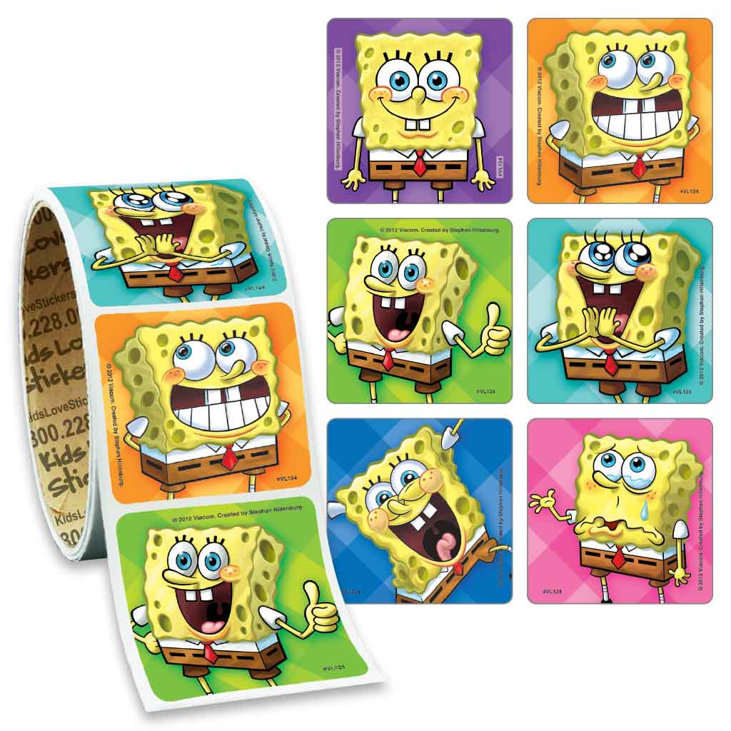 SpongeBob Faces Value Stickers - Roll