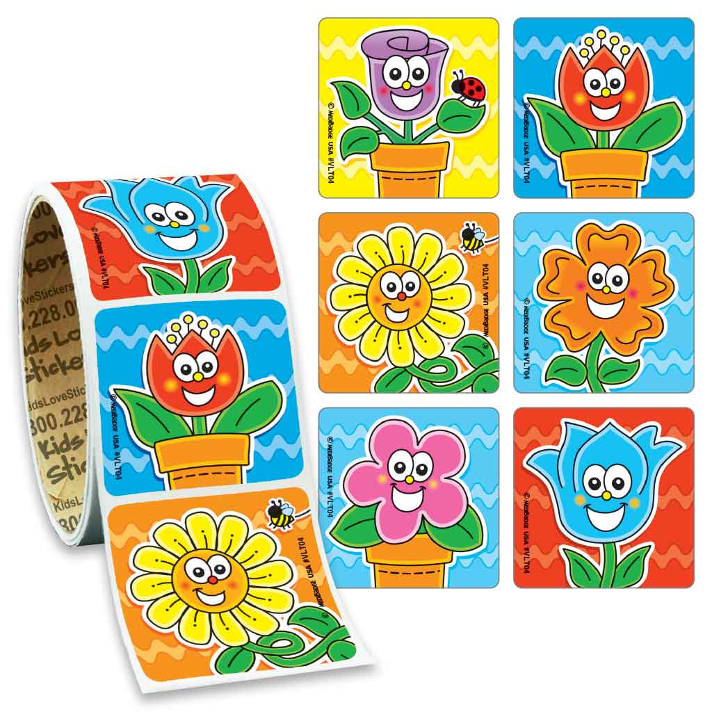 Flower Friends Value Stickers - Roll