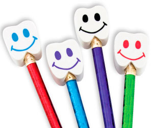 Smiley Tooth Topper Erasers