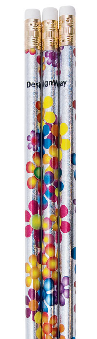 Flower Power Glitz Pencils (48/pack)