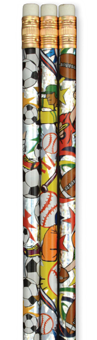 Glitzy Sport Balls Pencils 