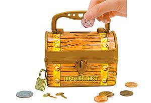 Plastic Treasure Chest Coin Banks